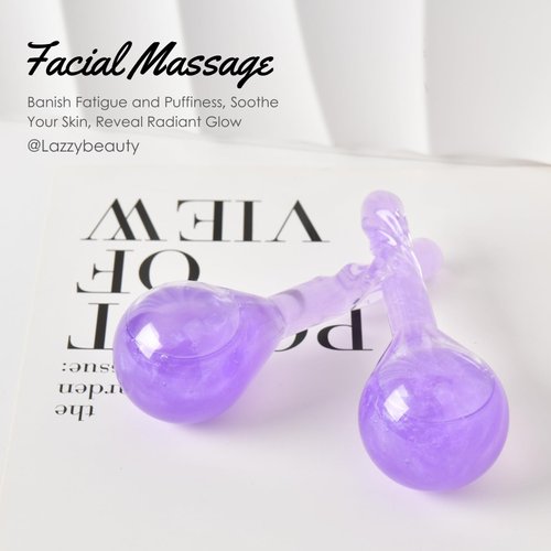 Facial Ice Globes Cryo Stick, Upgraded Ice Globes for Face, Neck and Eye, Skin Care Tool to Tighten Skin Anti-Aging Reduce Fine Lines Wrinkles, Elegant Cooling Ball Facial Massager, Quicksand Purple
