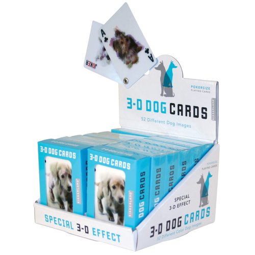 Kikkerland 3-D Lenticular Playing Cards, Waterproof Playing Cards, Durable Plastic, Standard Poker Size, Cards for Teens, Adults, Friends & Family