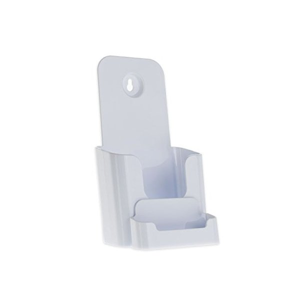 SourceOne White Deluxe 4 Inch Wide TriFold Brochure Holder With Business Card Holder