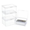 NBEADS 4 Pcs Mini Plastic Storage Containers Box, 3.94x2.6x1.52 Inch Plastic Card Case Holder Clear Rectangle Box with Lid Beads Storage Containers for Storage of Small Items Crafts Jewelry
