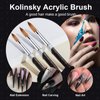 Shine Chance 2Pcs Acrylic Nail Brushes Set, 100% Pure Kolinsky Size 14 Nail Art Brush & Small Clean Up Brush, Art Design & Polish Mistake Cleaning Manicure Tools for Women Acrylic Application