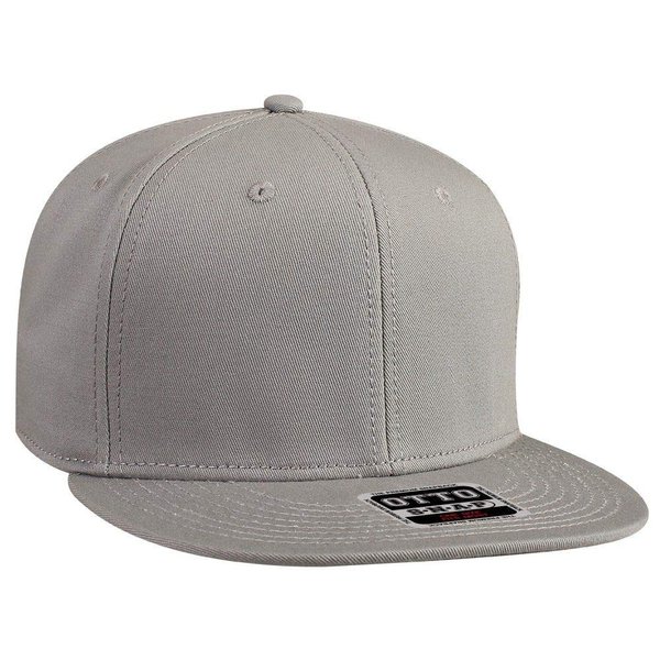 OTTO SNAP Cotton Twill Round Flat Visor 6 Panel Pro Style Snapback Hat - Gray