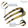 French Amie Tri Prongs 3" Medium Handmade Cellulose French Twist Stick Clip Pins 3-Prong Hair Fork for Girls Spiral Up-do Chignon Bun Holder Flexible Durable Styling Women Hair Accessories, Made in