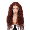 ISEE Reddish Brown Lace Front Wigs Human Hair Pre Plucked 6x4 HD Water Wave Human Hair Wear Go Wig Colored 10A Reddish Brown Frontal Wig 180% Density Glueless Wigs Human Hair Wig 20 Inch