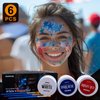 Red White and Blue Face Paint-USA American Flag Patriotic Stripe Fan Face Body Paint,Independence Day Face Painting Kit for Sports Makeup,4th of July 3 Colors Paint Set for Baseball Softball Players