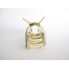 Generic Long gold metal and black gray white marbled acrylic hair claw clip