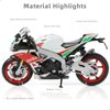 Risopen Compatible for Aprilia RSVA RR1000 1:12 Motorcycle Model Toy Mini Alloy Metal Diecast Motorcycle Model White Motorcycle Model Toy Sport Motorcycle Racing Model Collection Gift for Men Kid Boy