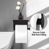 Toilet Paper Holder, Matte Black Toilet Paper Holder with Shelf,Screw or Self Adhesive Toilet Paper Holder Wall Mount,SUS304 Bathroom Toilet Paper Holder,Toilet Paper Roll Holder for Bathroom,Washroom