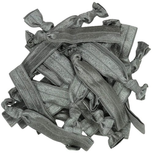 Hair Ties 20 Elastics Ponytail Holder Set No Crease Ribbon Bands (Grey)