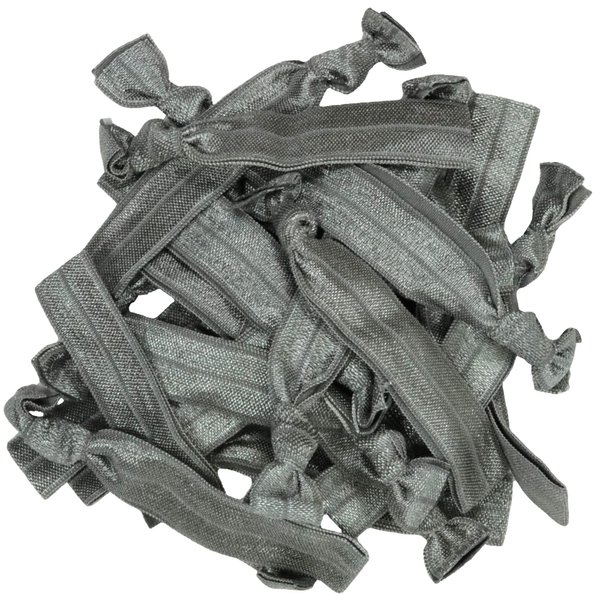 Hair Ties 20 Elastics Ponytail Holder Set No Crease Ribbon Bands (Grey)