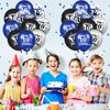 RUMIA Blue 10th Birthday Balloons 24Pcs Navy Blue Black Silver Happy 10th Birthday Latex Balloons Confetti Balloons for Boy Girls 10th Birthday Anniversary Party Decorations Supplies 12 inches