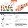 96PCS Merry Christmas Temporary Tattoos Theme Birthday Party Decorations Supplies Favors Decor Cute Funny Xmas Santa Claus Snowflake Tattoo Stickers Gifts for Kids Girls Boys Prizes Carnival New Year