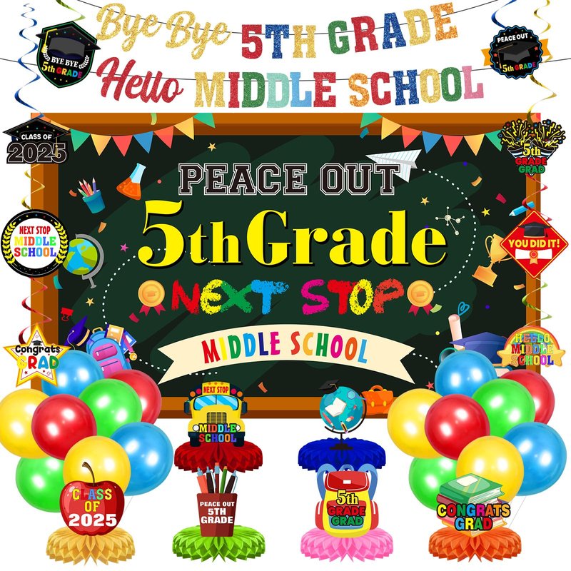 5th Grade Graduation Decorations 2025 with Peace Out 5TH Grade Next ...