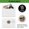 REWIDPARTY Tractor Party Invitations with Envelopes & Stickers（Set of 15） Green Tractor Shaped Fill-in Invitations Farmer Tractor Invites Cards Birthday Baby Shower Party Supplies Favors for Kids