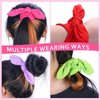 32 Pcs Women's Headbands Bows Headwraps Turban Bow Headband Rabbit Ears Headband with Bow Non Slip Hair Band Bows for Women Bow Head Scarf Workout Running Sport Sweat Elastic Hair Wrap Accessories