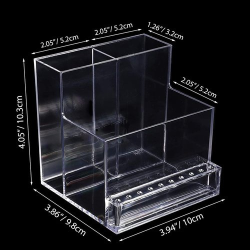 ANGNYA Nail Drill Holder Grinding Bit Storage Box, 10 Holes Transparent Nail Drill Bit Holder Plastic Nail Drill Tool Organizer Manicure Tools Display Box for Nail Tech Supplies (Transparent)