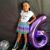 Purple Birthday Balloon Number 12, 40 Inch Big Foil Mylar Number 1 and 2 Balloons with Purple Confetti Latex Helium Balloons for Girls Women 12th 21st Birthday Anniversary Party Decorations Supplies