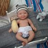 Reborn Baby Doll ，7 Inch Silicone Doll Girl ，Mini Realistic Newborn Baby Dolls Silicone Full Body Stress Relief with Feeding Accessories