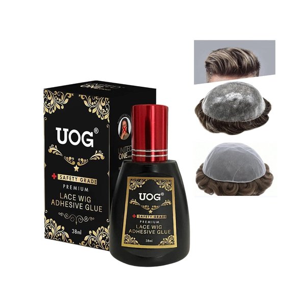 UOG Toupee Adhesive Glue. Allergy-Free, Waterproof, 2-3 Layers (Thin Coatings), 3 (Triple) Times Usage, Around 15-20 Minutes Installation, Strong Hold, Poly and PU Base Toupee, Hairpiece Adhesive.