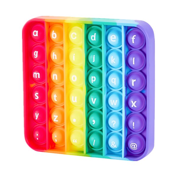Alphabet Pop Fidget Toys Square ABC Letters Pop Bubble Toy Silicone Sensory Lowercase Uppercase Number Pop for Toddlers & Schools (5x5inch, Lowercase)