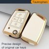 Tautrophen Key Fob Cover for Volkswagen VW 2015-2024 Car Keys Case Protector for Tiguan Golf GTI Altas Jetta Taos Soft TPU