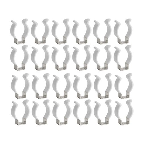 (24-Pack) JESLED T8 U Clips Holder Bracket for 8FT LED Light Bulbs, LED Fluorescent Tube Replacement Mounting Accessories, Stainless Steel Lamp Support, Lampholder, Pipe Clamps to Prevent Sagging