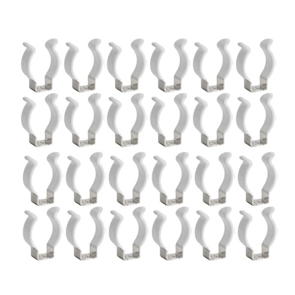 (24-Pack) JESLED T8 U Clips Holder Bracket for 8FT LED Light Bulbs, LED Fluorescent Tube Replacement Mounting Accessories, Stainless Steel Lamp Support, Lampholder, Pipe Clamps to Prevent Sagging