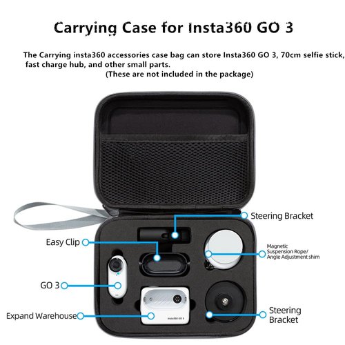 LEWOTE Carrying Case Compatible with Insta360 GO 3 Action Camera[With 2 Set Screen Protector][Outdoor Hard Travel Storage Accseeories Bag with Combination Lock]