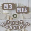 MR & MRS JUST MARRIED Rustic Wedding Decoration Flag Garland Party Decorations