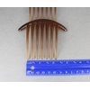2 Brown Big Huge Hair Comb set pack Silver plastic teeth side clip 4 inches wide