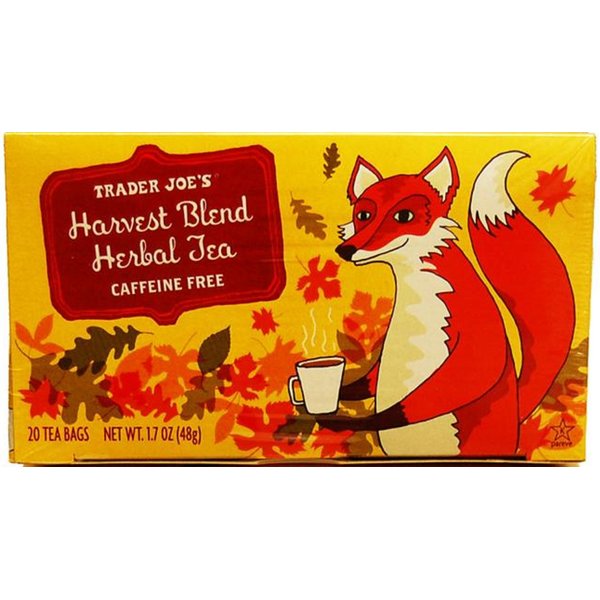 Trader Joes HARVEST BLEND HERBAL TEA, Caffeine Free, 20 Bags, 1.7 Oz Box