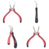 Hair Extension Plier with 3 Holes Hair Pliers for Micro Nano Ring Hair Extensions Opener and Removal (Black-Pink, Needle Nose Pliers with 3 Holes)