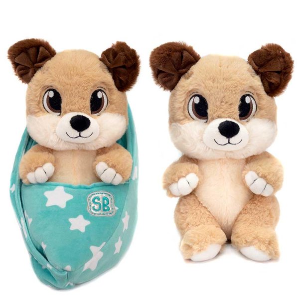 Swaddle Babies - 9.5 Inch Cuddle Dog in Sling Plush Toy, Soft & Adorable Stuffed Animal for Kids, Cozy and Huggable Pet Toy for Playtime