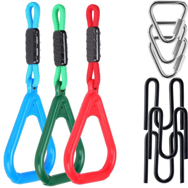 Hyponix 3 Triangle Holds for Monkey Line and Gorilla Line and Other Ninja Warrior Obstacle Courses (Colorful)