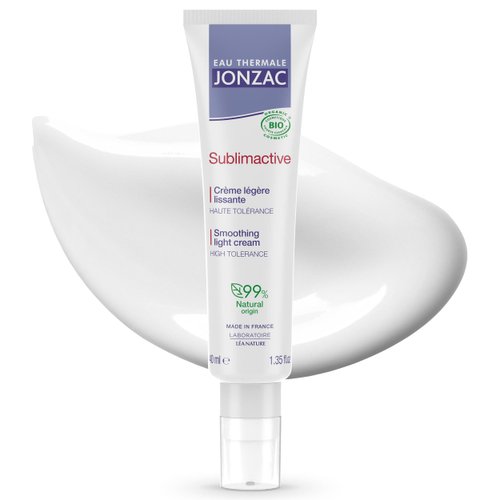 Eau Thermale Jonzac Sublimactive Organic Anti-Aging Smoothing Light Cream for Women - Firms and Smooths Skin - Light Texture - Natural Skin Care - Safe for Sensitive Skin - 1.35 fl oz