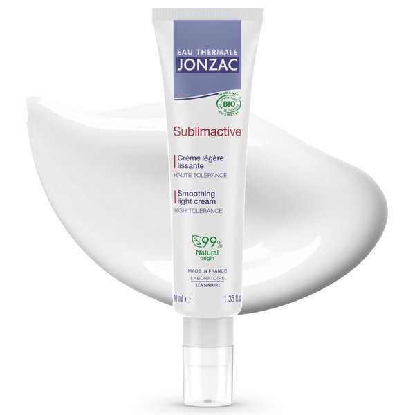 Eau Thermale Jonzac Sublimactive Organic Anti-Aging Smoothing Light Cream for Women - Firms and Smooths Skin - Light Texture - Natural Skin Care - Safe for Sensitive Skin - 1.35 fl oz