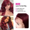 SUPERNOVA Burgundy Lace Front Wigs Human Hair 99j Body Wave 13x4 Lace Front Wig Human Hair for Black Women Pre-Plucked 180% Density Full lace Wig Hair Wig (18inch, Burgundy wig Human Hair)