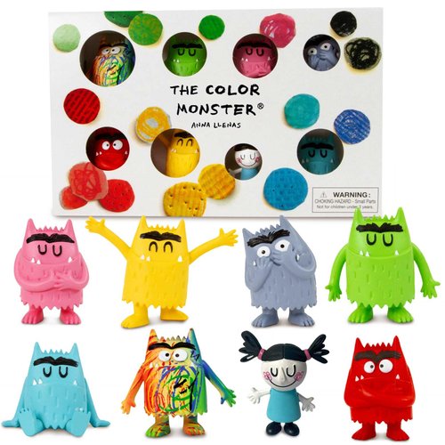 Color Monster & Nuna Figurine Set - Set of 8 Emotional Learning Toys for Kids 3+