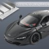 Diecast Toy Car McLaren 720S Sports Car Model,Zinc Alloy Simulation Casting Pull Back Vehicles,1:32 Scale Mini Supercar Toys with Lights and Music for Toddlers Kids Children Gift (720S-Black)
