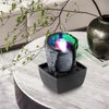 WICHEMI Indoor Fountain Tabletop Fountain Mini Waterfall Fountains Relaxation Water Feature Feng Shui Zen Meditation Desktop Fountain with Rolling Ball for Home Office Indoor Spaces Decor (Style 3)
