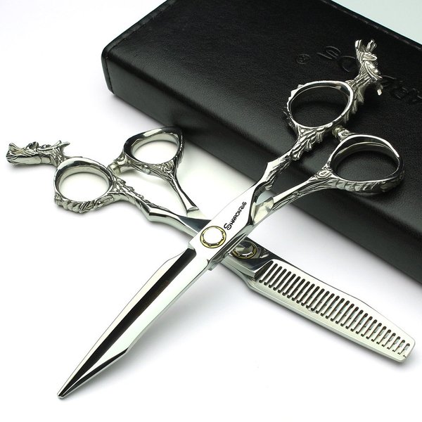 Silver 440c high hardness sharp professional hairdresser scissors 6 inch salon hairdresser special hairdresser scissors.