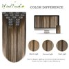 WindTouch Clip in Hair Extensions Human Hair Extensions Clip in Extensions Balayage Medium Brown to Caramel Blonde Hair Extensions Real Human Hair 16Inch 7Pcs 120g Hair Extensions Clip Ins