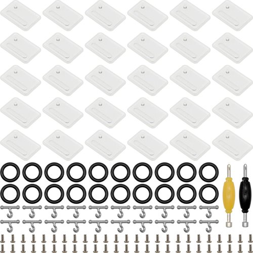 SIXPOINTS 30 Pieces Clear Plastic Display Stand Base,20 T Hook & 20 O-Rings Waistband & 50 Screws& 2 Spanner Body Repair Part Set For 3.75 " G.i Joe Action Figure Toy