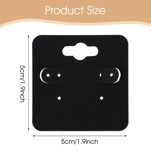 100 Pcs Earring Cards Kraft Earring Display Cards Blank Earring Holder Cards with 6 Holes Cardboard Jewelry Packaging Cards Jewelry Display Cards for Selling Hanging Earring (Black)