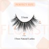 WENNALIFE Natural False Eyelashes, 15mm Eye Lashes Full Strips 3D Mink Eyelashes Natural Look Handmade Fake Eyelashes Medium Volume Wispy 3D Mink Lashes, FLORIST