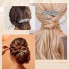4Pcs Bridal Rhinestone Hair Clip Crystal Flower Hair Barrettes for Women Sparkle Diamond Hair Accessories Elegant French Hairpins for Women Girls Bridal Wedding Accessories