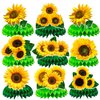 9Pcs Sunflower Birthday Party supplies set Honeycomb Centerpieces Double Sided Table Topper for Sunflower Birthday Party Decorations (Sunflower)
