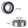 20 Pack 608-RS Ball Bearing - Double Rubber Sealed Shielded Miniature Deep Groove 608rs Bearings for Skateboards, Inline Skates, Scooters, Roller Blade Skates & Long Boards (8mm x 22mm x 7mm)…