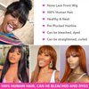 ISEE Hair Human Hair Wigs with Bangs 180% Density Straight None Lace Front Wigs Glueless Machine Made Wigs for Black Women Natural Color (20inch, Straight Wigs)