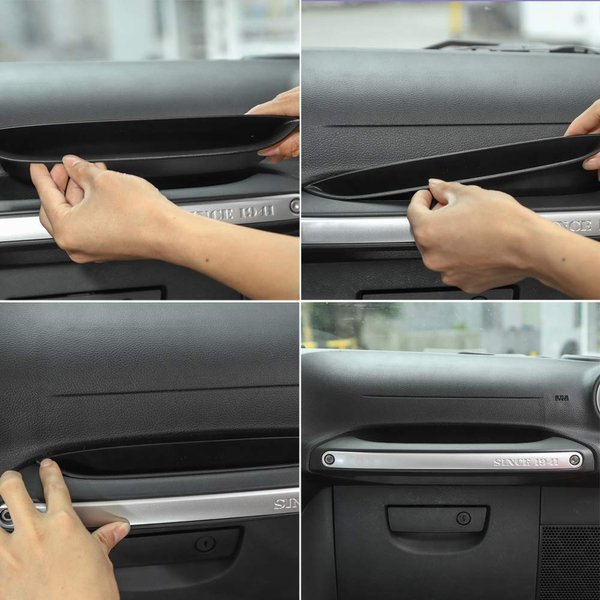 Voodonala Car Passenger Side Co-Pilot Grab Handle Storage Box for 2011-2018 Jeep Wrangler JK & Unlimited Black